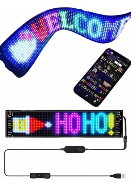 Kumandalı App Kontrollü LED Ekran 16X192 LED Matrix Araç Camı Yazısı