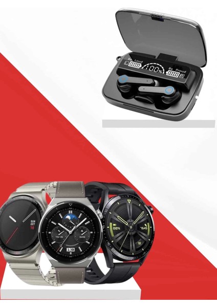 Kulak Içi Kablosuz Bluetooth Kulaklık ve Nfc ve Gps Özellikli Akıllı Saat Alarm ve Titreşim
