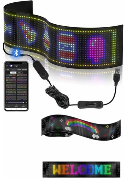 Cama Yapışan En Büyük Boy 16X96 Telefon Kontrollü LED Ekran Digital Araba Yazısı
