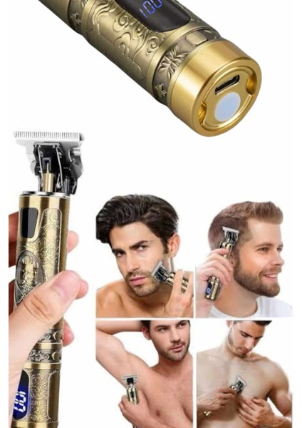 Metal Gövdeli Saç Sakal Çizim Kesme Tıraş Makinesi Kısaltma Makinesi