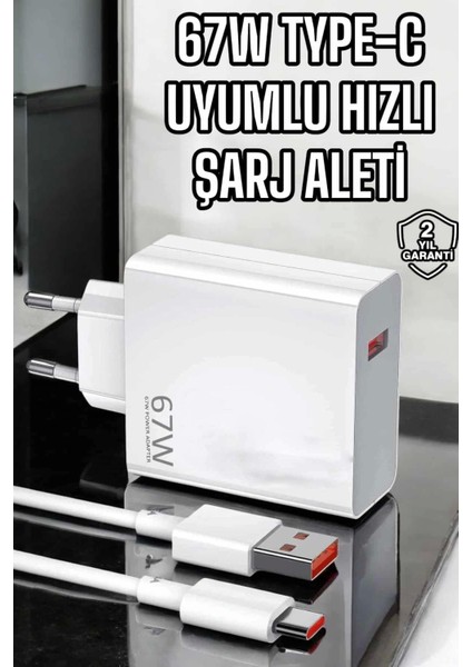 Şarj Aleti Turbo Hızlı 67W Type-C Hızlı Şarj