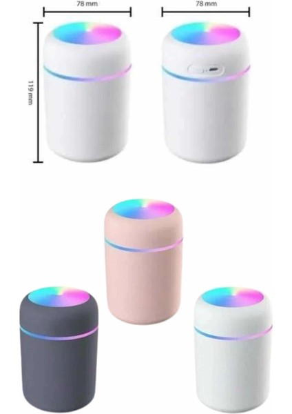 Rgb Işıklı Ulrasonik Ledli Hava Nemlendirici Buhar Makinesi Buhardanlık