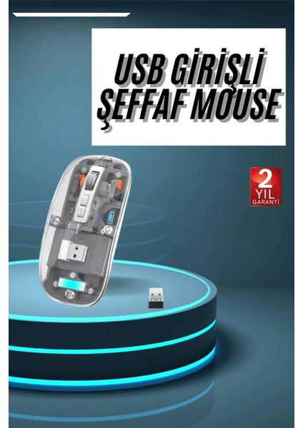 Kablosuz Mouse Fare Şarjlı Bluetooth Wireless Çift Modlu Sessiz