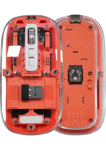 Kablosuz Mouse Fare Şarjlı Bluetooth Wireless Çift Modlu Sessiz