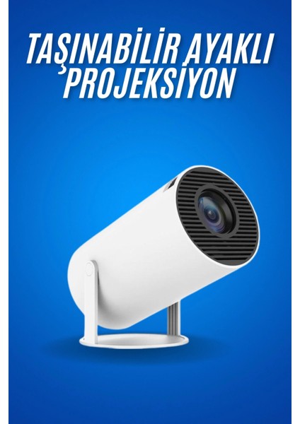 Sinema Projektörü Android HDMI USB Wifi Ses Çıkışlı Ayaklı Projeksiyon Taşınabilir