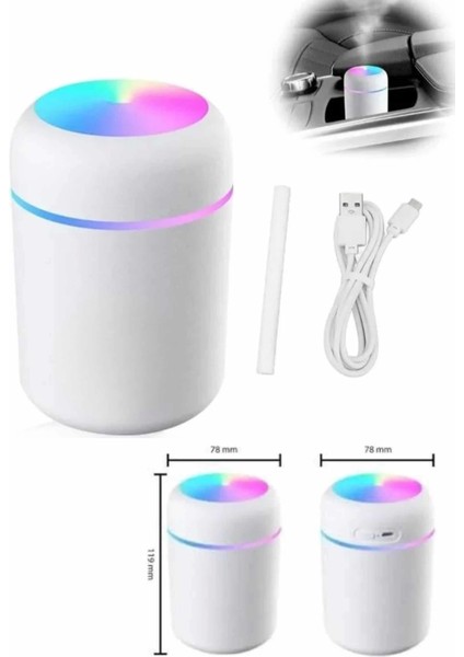 Hava Nemlendirici Buhar Makinesi LED Işıklı USB Dekoratif Nemlendirici