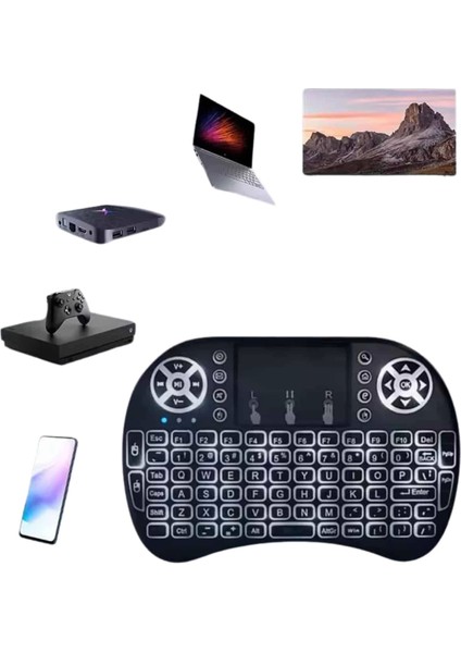 Mini Klavye Gaming Pc Playstation Ledli Mouse Rgb Mouse Bluetooth USB