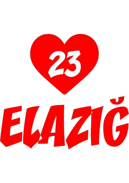 Kalpli 23 Elazığ Araba Sticker 17X17 cm Kırmızı