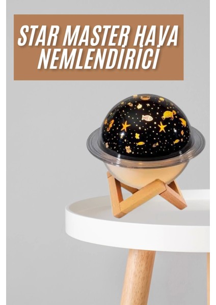 Hava Nemlendirici LED Işıklı Gece Lambası Yıldız Görünümlü Renk Değiştiren