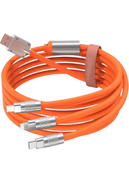 Çoklu Şarj Kablosu USB Type-C Ios Uyumlu 120W Hızlı Şarj Kablosu