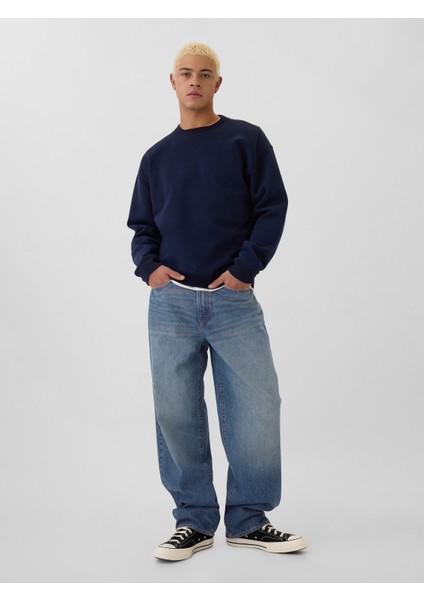 Erkek Mavi Baggy Jean Pantolon