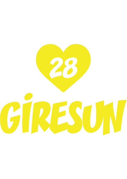 Kalpli 28 Giresun Araba Sticker 17X17 cm Sarı