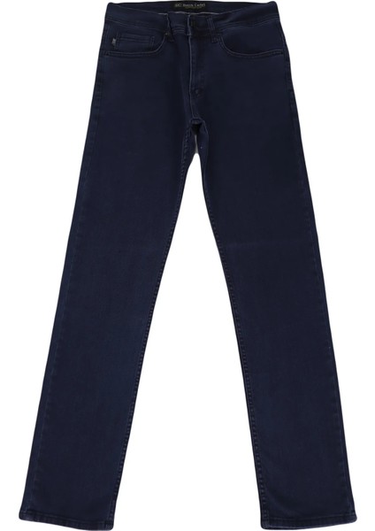 Fistan Store Erkek Koyu Mavi Normal Bel Dar Kesim Boru Paça Jean Pantolon