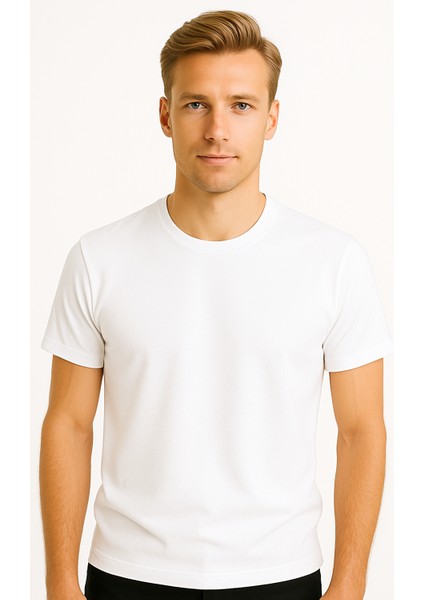 2025 Summer Erkek Premium Kısa Kol Tshirt %100 Pamuk Relax Fit Bisiklet Yaka