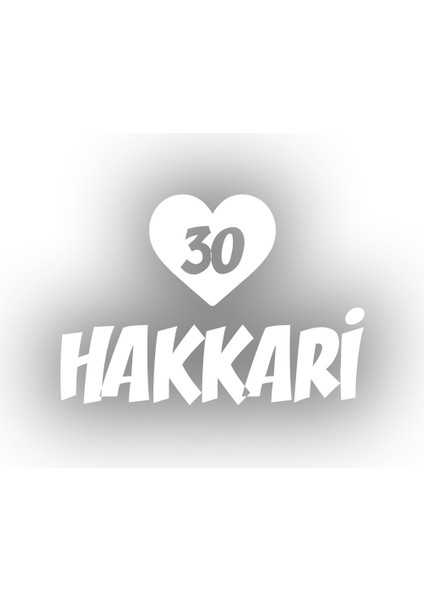 Kalpli 30 Hakkari Araba Sticker 17X17 cm Beyaz