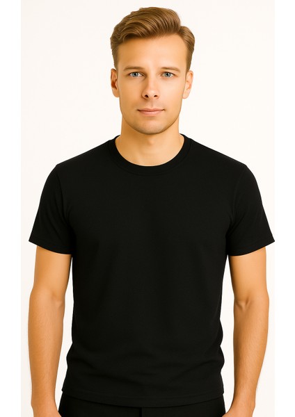 2025 Summer Erkek Premium Kısa Kol Tshirt %100 Pamuk Relax Fit Bisiklet Yaka