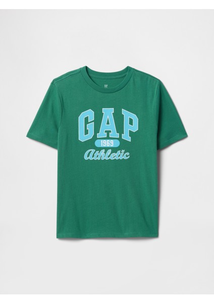 Erkek Çocuk Koyu Yeşil Gap Logo T-Shirt