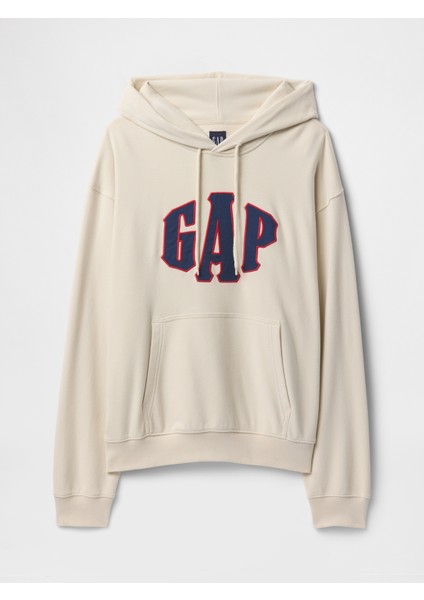 Erkek Krem Vintagesoft Oversize Gap Logo Kapüşonlu Sweatshirt modelleri