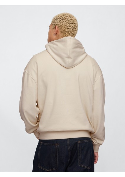 Erkek Krem Vintagesoft Oversize Gap Logo Kapüşonlu Sweatshirt indirimleri