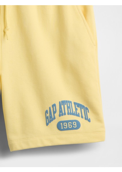 Erkek Sarı Vintagesoft Athletic Gap Logo Easy Şort