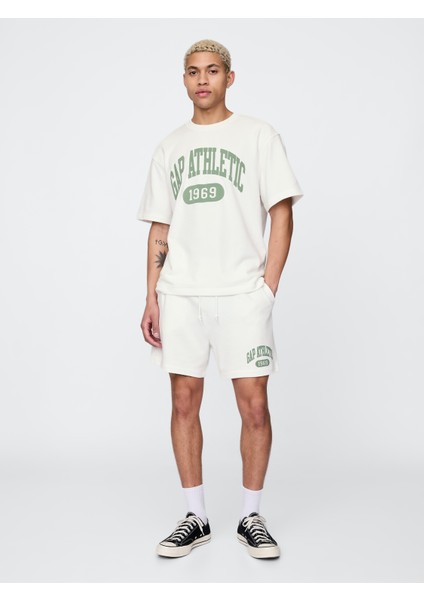 Erkek Beyaz Vintagesoft Athletic Gap Logo Easy Şort