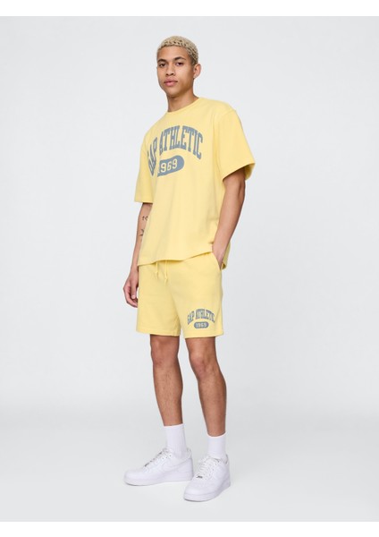 Erkek Sarı Vintagesoft Athletic Gap Logo Easy Şort