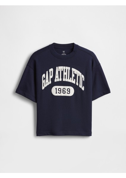 Erkek Çocuk Siyah Vintagesoft Athletic Gap Logo T-Shirt