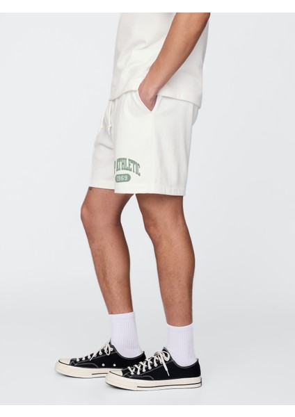 Erkek Beyaz Vintagesoft Athletic Gap Logo Easy Şort