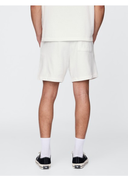 Erkek Beyaz Vintagesoft Athletic Gap Logo Easy Şort