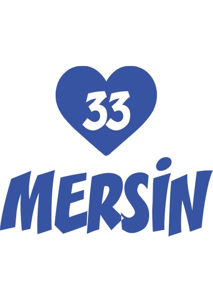 Kalpli 33 Mersin Araba Sticker 17X17 cm Mavi