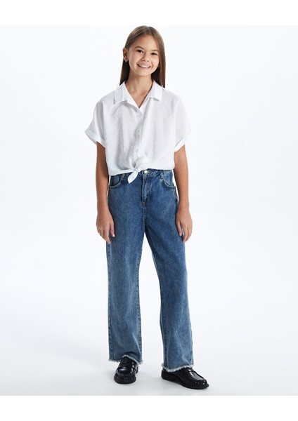 Yeni Sezon Basic Kisa Kollu Kiz Cocuk Crop Gomlek - S55975Z4