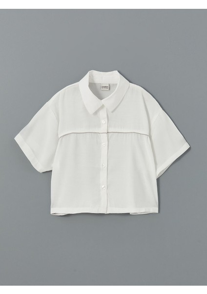 Yeni Sezon Kisa Kollu Kiz Cocuk Crop Gomlek - S58888Z4