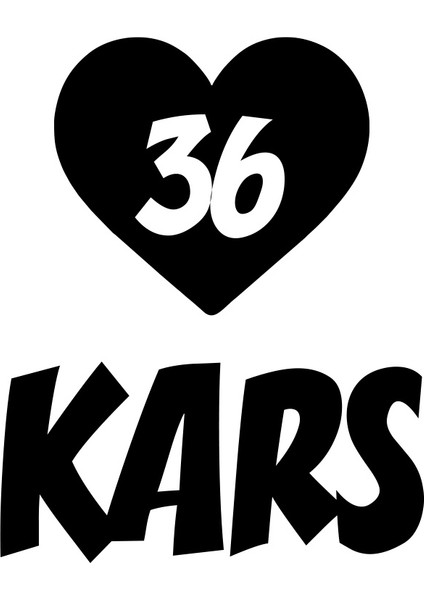 Kalpli 36 Kars Araba Sticker 17X17 cm Siyah