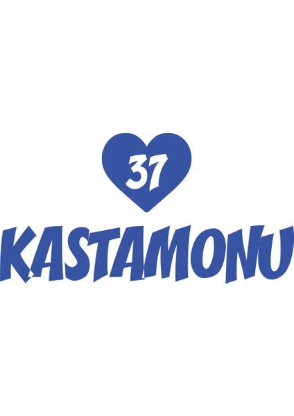 Kalpli 37 Kastamonu Araba Sticker 17X17 cm Mavi
