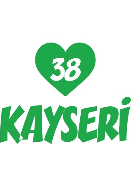 Kalpli 38 Kayseri Araba Sticker 17X17 cm Yeşil