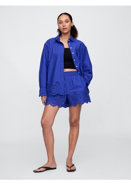 Kadın Koyu Mavi Poplin Big Gömlek indirimleri