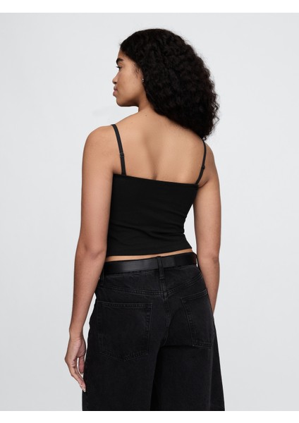 Kadın Siyah Closeknit Crop Üst indirimleri