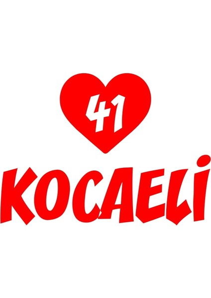 Kalpli 41 Kocaeli Araba Sticker 17X17 cm Kırmızı