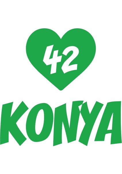 Kalpli 42 Konya Araba Sticker 17X17 cm Yeşil