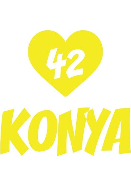 Kalpli 42 Konya Araba Sticker 17X17 cm Sarı