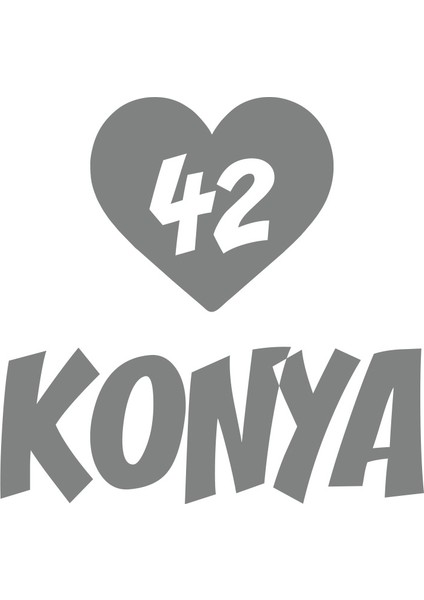 Kalpli 42 Konya Araba Sticker 17X17 cm Gri