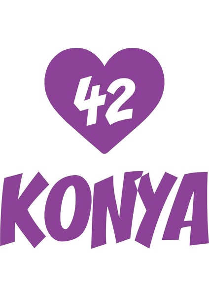 Kalpli 42 Konya Araba Sticker 17X17 cm Mor
