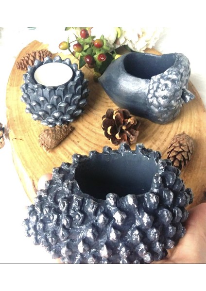 6cm Kozalak Tealight Saksı Mumluk Silikon Kalıp K-400