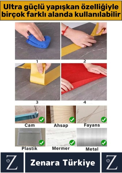 Ultra Güçlü Halı Kilim Kayma Önleyici Sabitleme Yapıştırma Çift Taraflı Bant 48 mm x 5 Metre 10 Adet