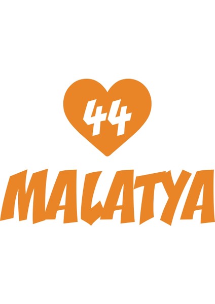 Kalpli 44 Malatya Araba Sticker 17X17 cm Turuncu