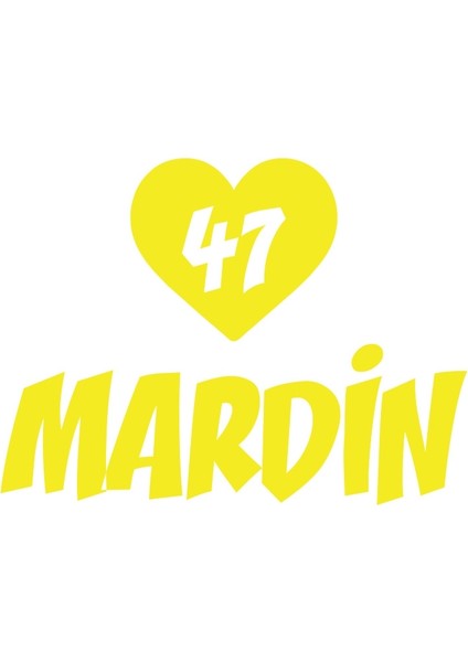 Kalpli 47 Mardin Araba Sticker 17X17 cm Sarı