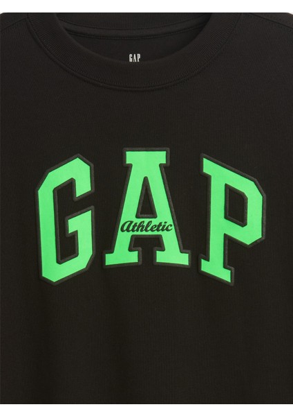 Erkek Çocuk Siyah Heavyweight Athletic Gap Logo T-Shirt fiyatları