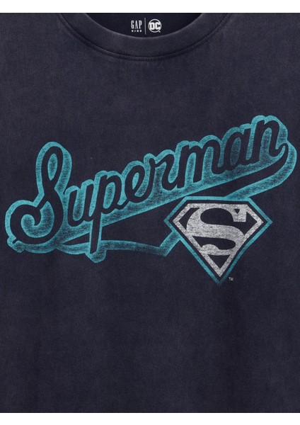 Erkek Çocuk Siyah Superman Baskılı Grafik T-Shirt fiyatları
