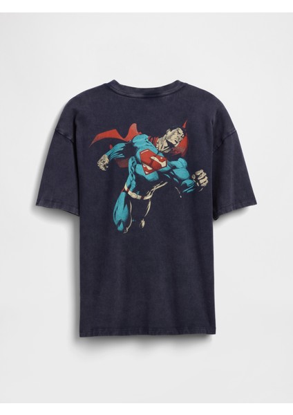 Erkek Çocuk Siyah Superman Baskılı Grafik T-Shirt modelleri