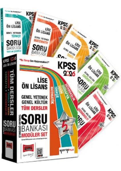 Yargı 2026 Kpss Lise Ön Lisans Gk - Gy Tüm Dersler Tamamı Çözümlü Modüler Soru Bankası Seti (5 Kitap)